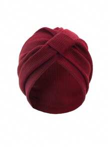 1pc New Waffle Grid Square Headscarf Hat, Style Fashion Casual Turban