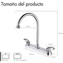 Mezcladora para Fregadero, Grifos para Cocina Negro Mate, Llave de Fregadero de Cocina Flexible, Grifo de Cocina con Dos Asas, Grifo de Cocina Moderno de Acero Inoxidable, SP - 80100 - N - Cromo Espejo 1 - Ver 4