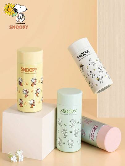  1pc 200ML Snoopy Stainless Steel Vacuum Insulated Cup, Compact Cute Pocket Bottle, Outdoor Portable Unisex Minimalist Water Bottle, High-Quality