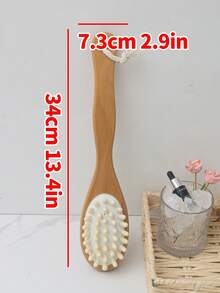 1pc Dual-Sided Massage & Bathing Brush, Personal Cleaning Scrubber Tool, Relaxing Spa Bath Brush With Soft Natural Bristles