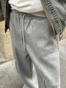Modcrash New Straight-Leg Sweatpants, Casual Loose Fit Men's Pants, Autumn - Light Grey - View 6