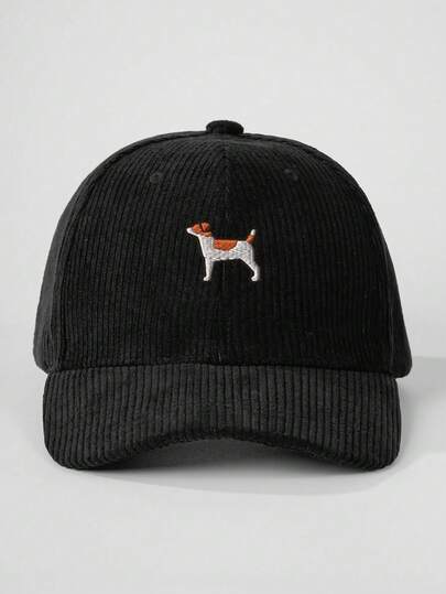 1 pieza Gorra de béisbol de pana con bordado de Jack Russell Terrier, unisex, ajustable, para uso casual al aire libre