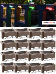 4/10/16 Stücke Solar Zaunbeleuchtung, wasserdichte kleine LED Weihnachtsbeleuchtung in Weiß, Schwarz, Braun für Outdoor an Terrasse, Treppe, Zaun, Garten (Braun)