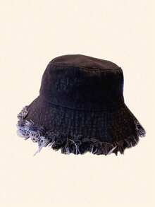 毛边渔夫帽，字母标签，时尚百搭轻便渔夫帽，情人节礼物