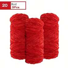 3 件套豪华天鹅绒纱线套装 - 柔软涤纶雪尼尔纱线，适用于 DIY 针织和钩编，有白色、米色、蓝色、棕色、紫色、绿色、黑色、灰色可供选择