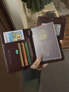 1 pieza Portapassaporte y estuche para tarjetas multifuncional, Funda de pasaporte de piel sintética, Adecuado para viajes, escuela, vacaciones, viajes de negocios, unisex, esencial para mujeres viajeras