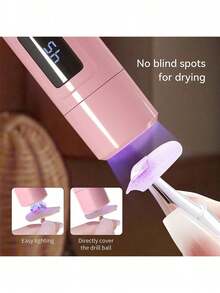 XEIJAYI Pink Stand-Up LED Nail Lamp - Dual-Color 360° UV Gel Curing Light For Home & Salon, Quick-Dry Nail Polish Dryer With No Black Hands Design, Perfect For DIY Manicure & Nail Art Lovers - Pink - View 8