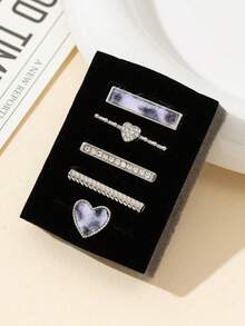 5pcs Gold And Silver Leopard Print Twinkle Diamond Lady Jewelry Apple Nail And Ring Loop Jewelry With I Watch Band 40mm 41mm 42mm 38mm 44mm 45mm 46mm 49mm, Soft Silicone Sport Bands With Decorative Compatible With Smart I Watch Charms For Series 10 9 8 7 6 5 4 3 2 1 SE For Women