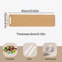 1 块壁挂式公告板，浪漫留言板，带自粘软木条和毛毡，可用于发布公告和笔记 - 长黑板公告栏