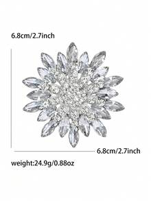 Sparkling Rhinestone Flower Brooches - Luxury Crystal Pins For Women Unisex Banquet Clothing Accessories/Friends Party Badge Gifts