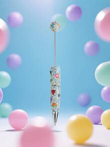 1/3/5/10pcs Multi-Color Luxury Full Crystal Ballpoint Pen With Smooth Black Ink, Creative DIY Jewelry Pen For School, Office, Study, Gift - Bead Pen - View 2