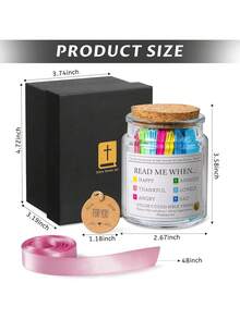 Bible Verse Jar, Read Me When Bible Verses Jar For Emotions And Feelings, Christian Gifts For Women, Graduation Gift, Bible Verses In A Jar, Prayer Hope Jar, Comes With A 48-Inch Ribbon Bow.