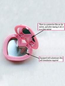1pc Heart-Shaped Lipstick Case With Mirror, Refillable Makeup Palette For Lipstick, Eyeshadow, Suitable As Valentine's Day Gift For Teenagers, Girls Or Ladies