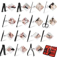 TOSANI - Kit Profesional de Manicura y Pedicura 15 en 1 de Acero Inoxidable con Estuche Negro para Viajar, Incluye Herramientas de Cuidado Facial, de Oídos y Cejas - Multicolor - Ver 5