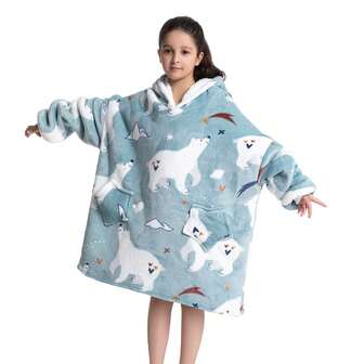 Wearable Blanket Hoodie Kids, Oversized Blanket Sweatshirt With Sherpa Teen Girl Gifts For Kids, Youth, Boys, Girls,