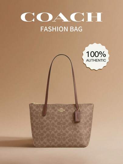 Coach Fiona 24 Fashionable Casual Tote Bag, Women's Versatile Handbag, Top Handle, Suitable For Travel, University, Work, Shoulder Bag