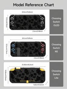 1pc Black Rose Pattern Protective Case/Transparent Glitter Protective Shell Compatible With Nintendo Switch 2/Switch NS/Switch OLED/Lite, Accessories For Nintendo Switch, Full Set Including Storage Bag, Card Slot Base, Best Gift Compatible With Switch Players - Multicolor - View 5