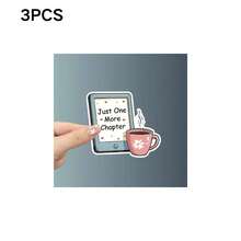 “再读一章”贴纸 - 亮粉色乙烯基贴纸，饰有心形和书籍图案，完美适用于笔记本电脑、Kindle、笔记本 - 送给爱书之人、资深读者、藏书家的理想礼物，营造舒适的阅读氛围，故事讲述配件，文学装饰，表面光滑 - 彩色 - 查看 11