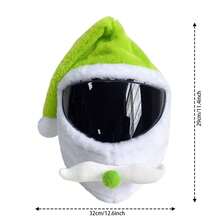 Cycling Helmet Accessories, Helmet Cover {Helmet Not Included}, Santa Hat, Christmas Gift - Green - View 4