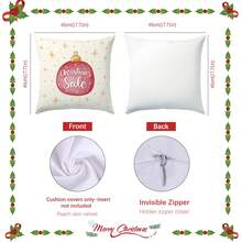 4 fundas de cojín con diseño de árbol de Navidad, adorno y lazo, de tela de terciopelo suave de un solo lado, de 45*45CM, para el hogar, dormitorio, sala de estar, fiesta, decoración navideña, regalo festivo, sin relleno de cojín