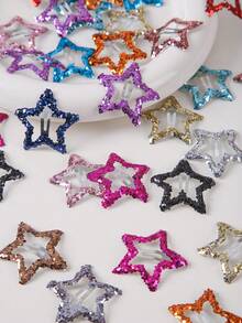 Bộ 30 kẹp tóc hình ngôi sao lấp lánh nhiều màu sắc ngẫu nhiên cho bé gái, kẹp tóc công chúa dễ thương cho tóc mái và tóc bay, sử dụng hàng ngày và làm quà tặng - Nhiều màu - Xem 4