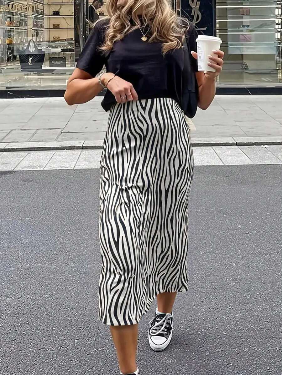 豹纹迷你裙,适合派对、办公室、音乐节、休闲外出、街头风、秋季、返校季、演出服、西部风、优雅复古风、商务休闲风、教师装。 - 白色 - 查看 1