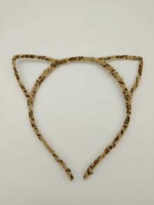 Polyester Cute Leopard Print Cat Ear (Steamed Cat Ear Shaped Bread) Hair Hoop For Women, Net Red Face Washing Press Hair Hoop, Rabbit Ear Hair Clip, Cat Ear (Steamed Cat Ear Shaped Bread) Press Hair Headband - Multicolor - View 8