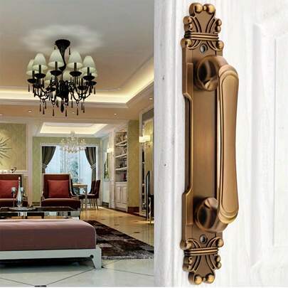 2/4件欧式门把手，复古表面安装门拉手，金属材质门把手，适用于主门、木门，易于安装