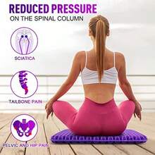 Gel Seat Cushion Pillow For Long Sitting Office Chair Car Egg Seat Cushion With Non- Cover For Back Coccyx And Tailbone Pain Relief Pad - Pressure Reducing Honeycomb Designed For Comfort - 紫色 - 查看 6