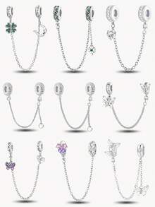 1 件优雅蝴蝶安全链吊坠，适合女士手链、手镯、DIY 珠宝制作约会礼物精美女士珠宝 - 安全鏈 - 查看 1