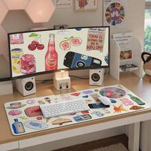 ICasso Office Desk Mat For Keyboard And Mouse, Large Mouse Pad, Desk Pad Mat, Anti-  Big Mousepad With Stitched Edges For Computer Desktop Cover Protector (Watercolor Stickers) - 80*30*0,2 - Xem 6