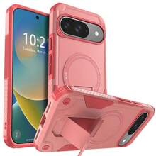 Pink For Pixel 9/Pixel 9 Pro/9 Pro XL/Pixel 10/Pixel 10 Pro/10 Pro XL Shockproof Heavy Duty Magnetic Holder Case Hybrid Slim Dual Layer Stand Protective Kickstand Phone Cover With Universal Adjustable Phone Strap/Lanyard/Chain & Back Sticker - 粉色 - 查看 17