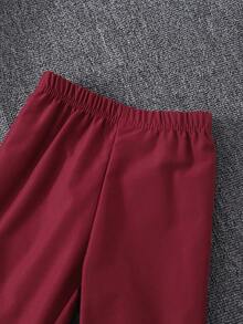 Young Girls Vintage Style Shirt Collar Blouse With Double-Breasted Button Decor + Elastic Waist Casual Pants Two Pieces Set, Comfortable For Daily Wear And Outings, Autumn/Winter