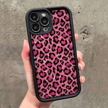 Fashionable And Bold Hot Pink Leopard Print Black High Quality Phone Models 11, 12, 13, 14, 15, 16 Pro, Plus, X, XR, XS, XS,, 8 Plus With Precise Cutouts, Shockproof Soft, And New Year Gifts. Soft Silicone Vibe, Hardcore Drop Defense. - 1pc - 查看 5
