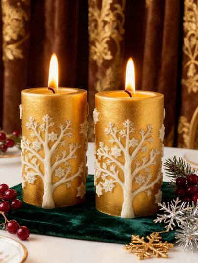 1 Piece Of Christmas Decoration Silicone Mold (Snowflake Pillar Relief Design) - Used For DIY Aromatherapy Candles/Soap/Plaster/Resin Crafts, Reusable And Easy To Disassemble And Clean, Ideal For Home Decoration (Bathroom/Bedroom/Dining Table) And Christmas Gifts