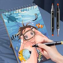 168/120/80/48/36/24 PCS Marker Sets, Dual-Tips, DIY Craft Pens, Watercolor Pens, School Supplies, Professional Permanent Colors, For Painting, Sketching, Coloring, Calligraphy - Ideal For Halloween & Christmas Gifts, Art Lovers, Art Supplies - 24 種顏色和記號筆 - 查看 3