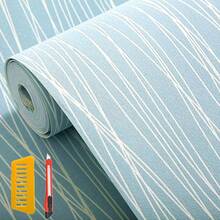 53x1000CM Papel de Contacto Autoadhesivo, con Cúter y Espátula para Aplicación, Vinilo de Contacto Decorativo de PVC Impermeable, para Cubierta de Muebles Encimera Estante Cocina (10M-Azul) - 4M-Azul - Ver 2