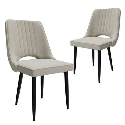 Juego de 2 sillas de comedor, sillas de comedor de tela con respaldo alto, sillas de cocina modernas con patas de metal, sillas de mesa de comedor tapizadas adecuadas