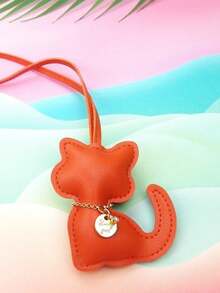 1PC PU Leather Cartoon Cat Keychain – Cute Kawaii Kitten Bag Charm & Keyring, Fashion Animal Pendant Gift, Keychain Accessories Car Pendant Can Be Used For Bag Pendant Pendant. Gift Accessories Decor Present Car Women Key Chain Charms Back To School Supplies