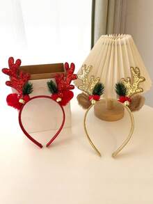 1件装 - 圣诞发箍，女士圣诞鹿角发饰，节日装饰礼物，大蝴蝶结发箍，发饰，圣诞装饰礼物，情人节配饰