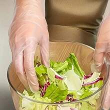 100/200/300 قفاز شفاف يمكن التخلص منه، مناسب لتنظيف الحيوانات الأليفة والمطبخ والمطاعم والنظافة المنزلية والتجميل والتخييم في الهواء الطلق، سهل الحمل والارتداء