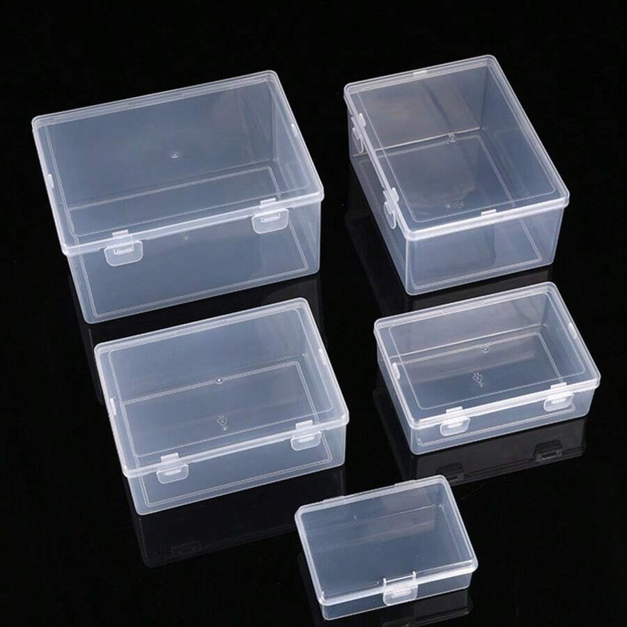 1pc Multi-Functional Transparent Plastic Box - Various Sizes, For Organizing Beads, Crafts, Diamond Painting, Earphones, Cables, Chargers, Small Office Desktop Items Storage
