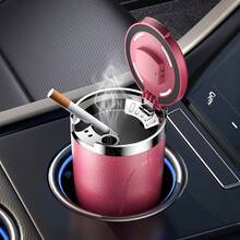 带盖车载烟灰缸，可拆卸便携式车载烟灰缸架 - 黑色 - 查看 9