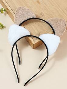 1/2/3/4 件女孩新款可爱毛茸茸猫耳朵头带，短毛绒时尚发箍，毛茸茸的黑白豹耳朵角色扮演发带发饰，适合派对礼物和日常使用 - 彩色 - 查看 28