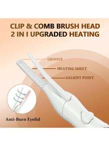 Arricciaciglia riscaldato, design a molletta 2 in 1 con 3 modalità di temperatura, arricciaciglia elettrico ricaricabile USB, controllo della temperatura costante per una curvatura naturale 24 ore, arricciaciglia impermeabile per il trucco quotidiano, preparazione per il matrimonio, eventi speciali, perfetto per principianti del trucco, professionisti impegnati, utenti di extension ciglie, regalo ideale per San Valentino, Natale, Festa della Mamma