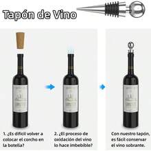 Sacacorchos Multifuncional con Alas, Abridor de Vino 3 EN 1 con Juego de Tapn y Cortador de Aluminio, Sacacorchos de Ala para Todas Las Botellas de Corcho y Tapas de Cerveza - Plata - Ver 5