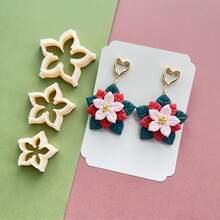 Christmas Soft Pottery Polymer Clay Cutter Mould Bowknot Garland Embossing Cutting Mold DIY Earring Pendant Jewelry Making Tool