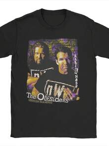 Men Women's NWO Scott Hall & Kevin Nash Hostile Takeover T Shirts Pure Cotton Clothing Vintage Crewneck Tees Plus Size T-Shirt - 黑色5 - 查看 1