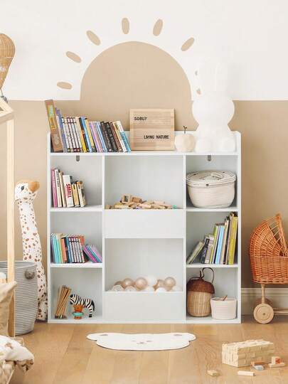 SoBuy Children's Bookcase Children's Shelf Storage Shelf With 8 Open Compartments Toy Shelf Standing Shelf Shelf Children's Room Furniture White W X H X D Approx.: 106 X 104 X 30 Cm Children's Shelf Children's Storage Children's Storage Box Children's Storage Furniture Children's Storage Chest Children's Book Storage Children's Bookcase Children's Reading Corner Children's Toy Storage Children's Toy Chest Children's Room Dressing Room Children's Room Storage Children's Room Furniture Children's Shelf Shelf Children's Room Wall Toy Storage Toy Furniture Toy Chest Soft Toy Storage Wall Shelf Children's Room Magazine Rack Children's Room Furniture White MDF (E1) 106 X 30 X 104 Cm