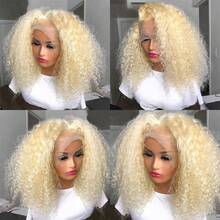8-14 Inch Blonde 613 HD Lace Frontal Wig 13x4 Curly Wigs Deep Wave Human Hair Wig 200 Density 13x4 Transparent Lace Wig PrePlucked For Women - S613 - 查看 5